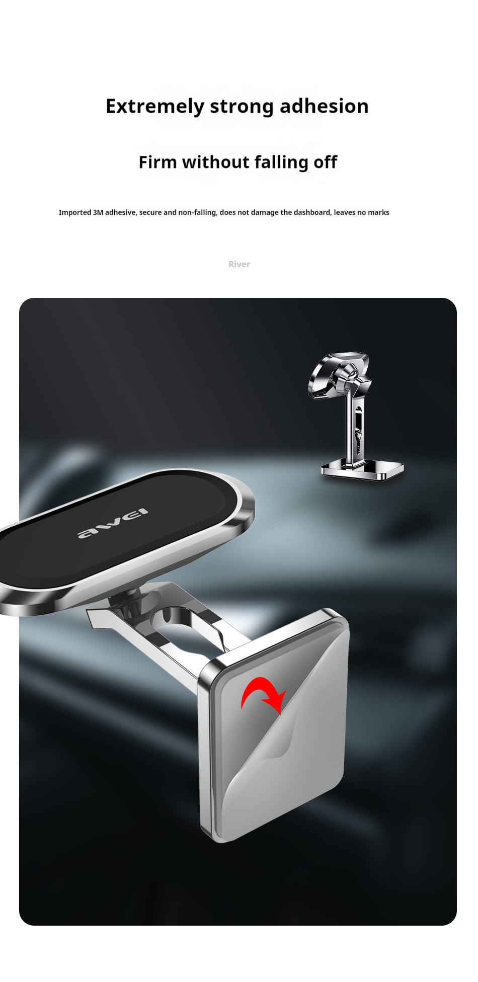 Awei X19 Magnetic Car Phone Holder-Universal Fit