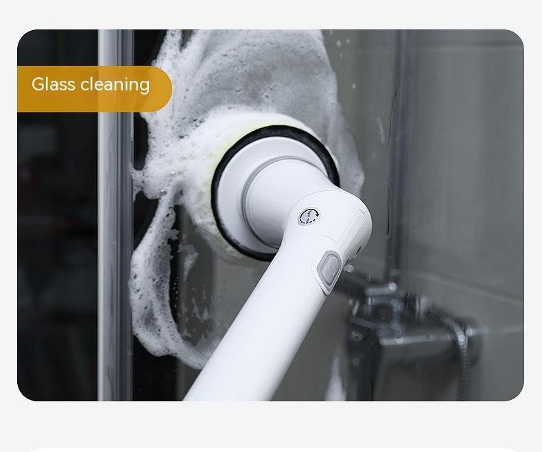 “Electric Scrubber Cleaning Brush – Long Telescopic Handle, Elbow Design, Multifunction for Walls, Tiles & Windows”