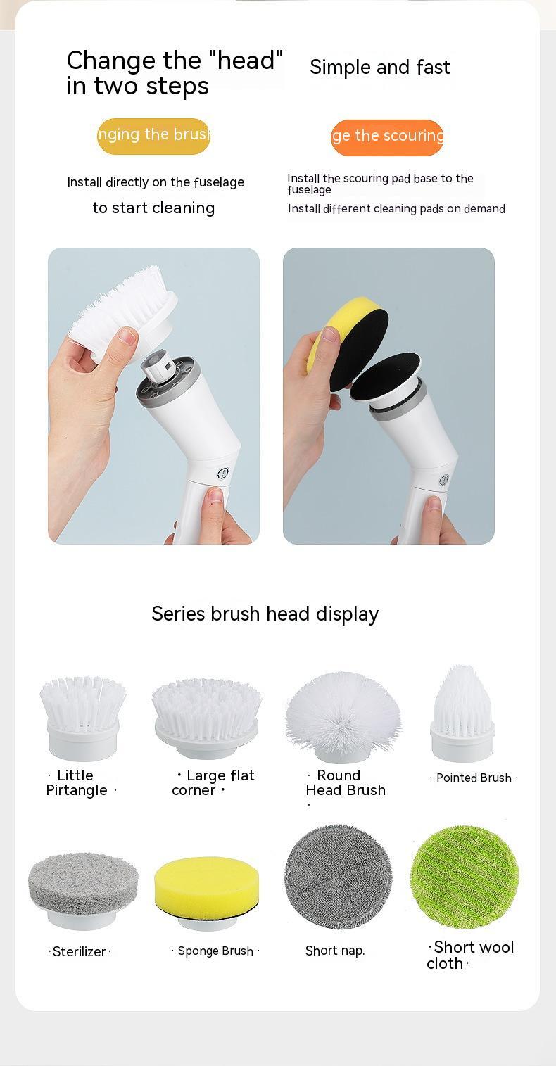 “Electric Scrubber Cleaning Brush – Long Telescopic Handle, Elbow Design, Multifunction for Walls, Tiles & Windows”